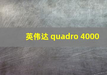 英伟达 quadro 4000